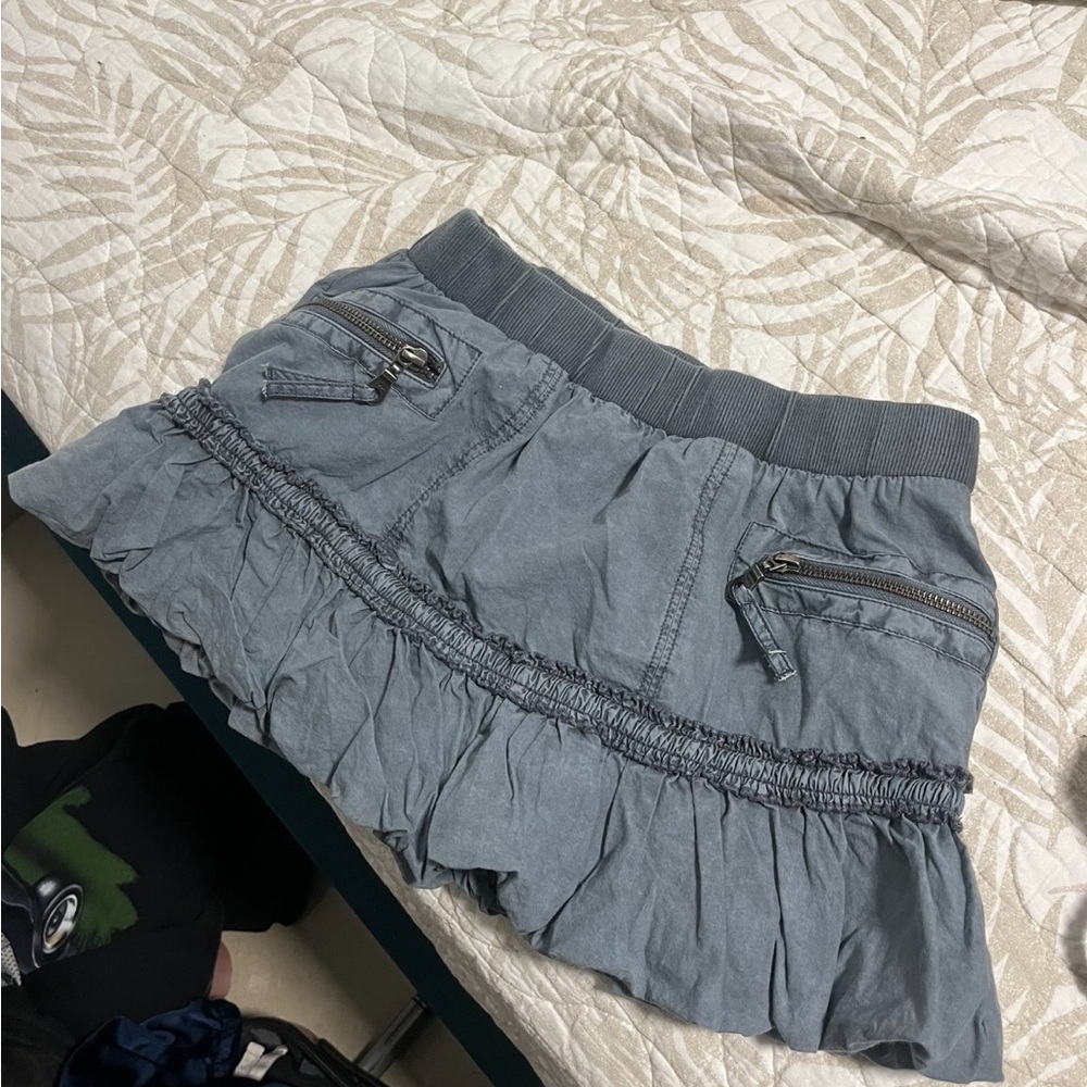 BDG Gray Mini Skirt with Zipper Details
